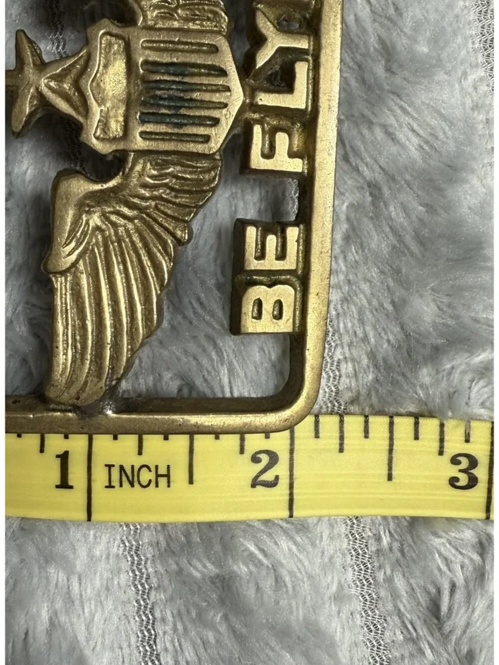 VTG Solid Brass Id Rather Be Flying Belt Buckle & Leather Belt Pilot Aviation